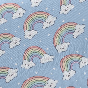 Stars Smiley Rainbow Twill