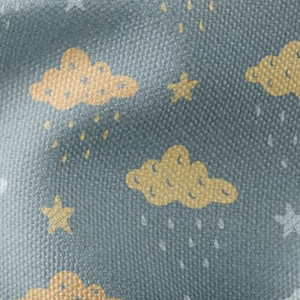 Stars Moon Dark Clouds Waterproof Canvas
