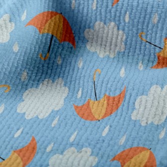 Bright Umbrella Raindrops Terry