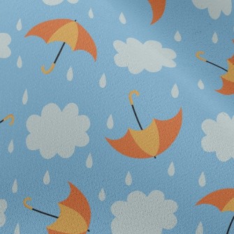 Bright Umbrella Raindrops Chiffon