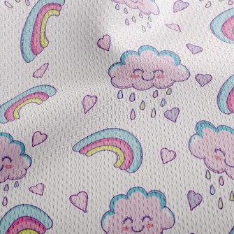 Love Cloud Rainbow Athletic Mesh Flat Back
