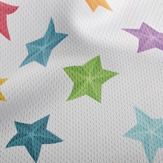 3D Colorful Stars Athletic Mesh Flat Back