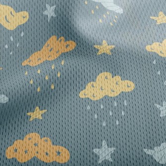 Stars Moon Dark Clouds Athletic Mesh Flat Back