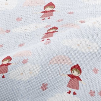 Little Girl Holding Umbrella Performance Linen
