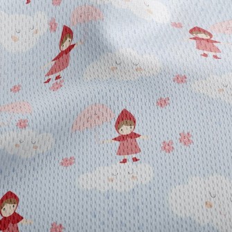 Little Girl Holding Umbrella Athletic Mesh Flat Back