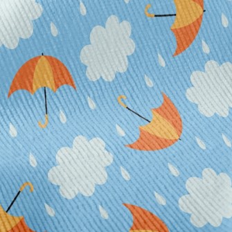 Bright Umbrella Raindrops Standard Corduroy