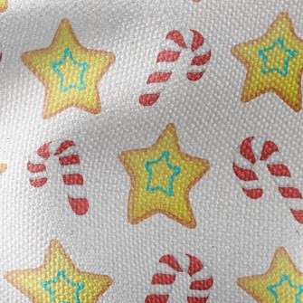 Star Cookies Candy Canes Waterproof Canvas