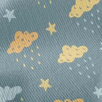 Stars Moon Dark Clouds Standard Corduroy