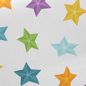 3D Colorful Stars Twill