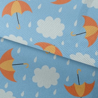 Bright Umbrella Raindrops Waterproof Oxford