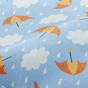 Bright Umbrella Raindrops Performance Linen