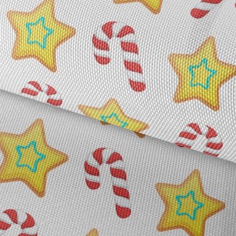 Star Cookies Candy Canes Waterproof Oxford