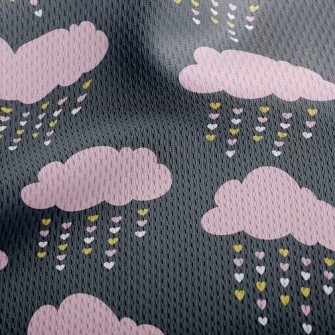 Pink Clouds Love Rain Athletic Mesh Flat Back