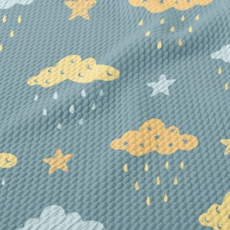 Stars Moon Dark Clouds Birdseye Piqué