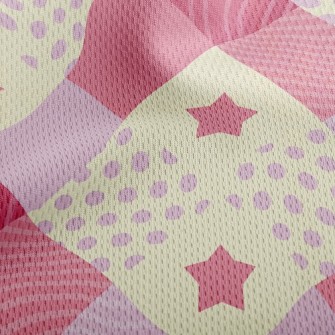 Star Interlaced Grid Athletic Mesh Flat Back