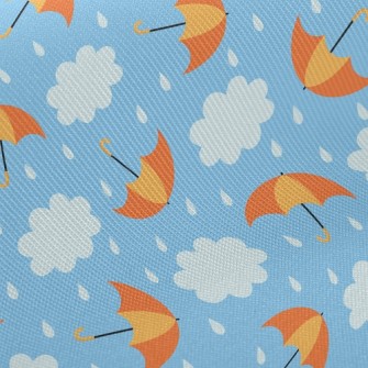 Bright Umbrella Raindrops Twill