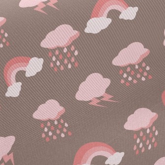 Dark Clouds Lightning Rainbow Twill