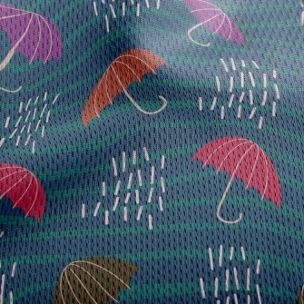 Striped Umbrella Athletic Mesh Flat Back