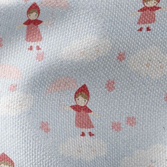 Little Girl Holding Umbrella Waterproof Canvas