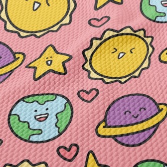 Excited Sun Smiling Planet Birdseye Piqué