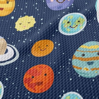Solar System Planets Birdseye Piqué