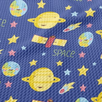 Outer Space Satellite Device Birdseye Piqué