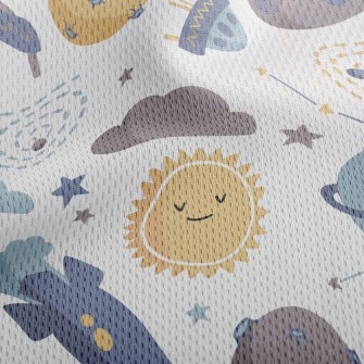 UFO And Sun Planet Athletic Mesh Flat Back