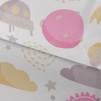 Smiling Planet And Space Shutt Waterproof Oxford