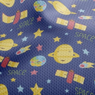 Outer Space Satellite Device Athletic Mesh Flat Back