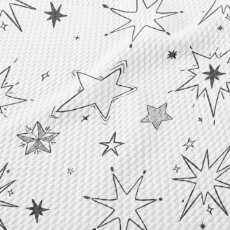 Hand Drawn Style Stars Birdseye Piqué