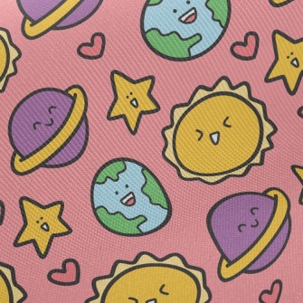 Excited Sun Smiling Planet Twill