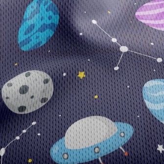 Flying Saucers And Rockets Athletic Mesh Flat Back