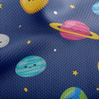 Sun And Planets Athletic Mesh Flat Back