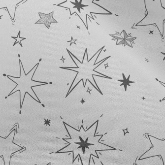 Hand Drawn Style Stars Chiffon