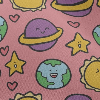 Excited Sun Smiling Planet Chiffon