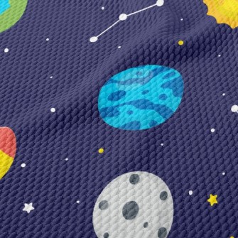 Flying Saucers And Rockets Birdseye Piqué