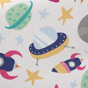 Spaceship Flying Saucer Twill