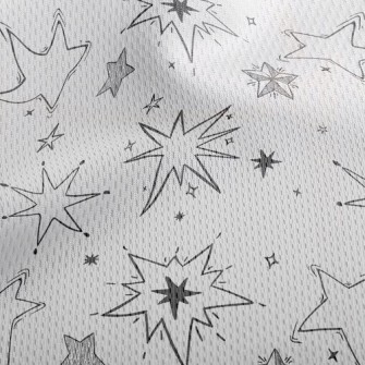 Hand Drawn Style Stars Athletic Mesh Flat Back