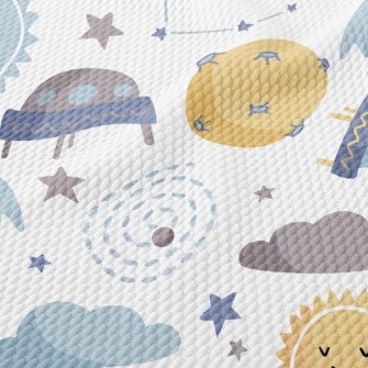 UFO And Sun Planet Birdseye Piqué