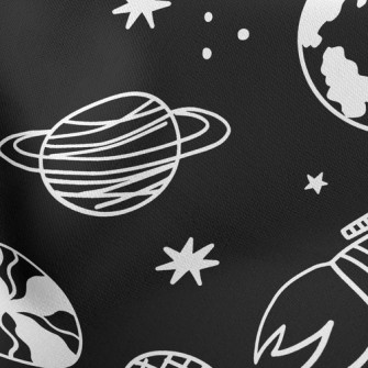Hand Drawn Spaceship Stretch Ponte
