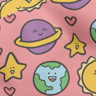 Excited Sun Smiling Planet Micro Fleece