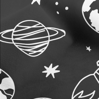 Hand Drawn Spaceship Micro Fleece