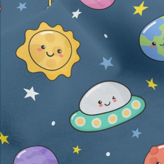 Emoticon Rocket Flying Saucer Micro Fleece