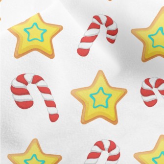 Star Cookies Candy Canes Micro Fleece