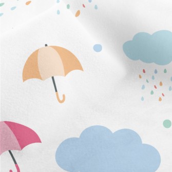 Rainbow Raindrop Umbrella Micro Fleece