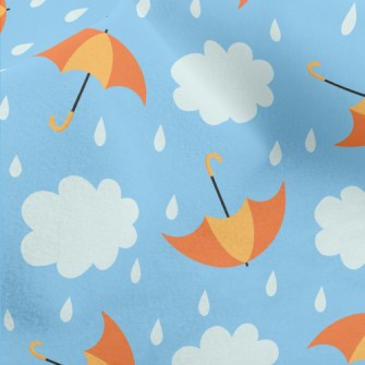 Bright Umbrella Raindrops Micro Fleece