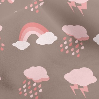 Dark Clouds Lightning Rainbow Micro Fleece