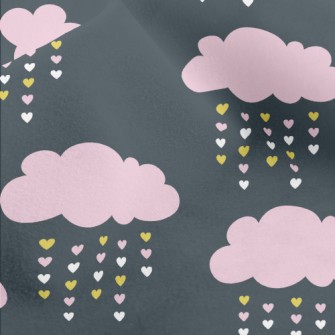 Pink Clouds Love Rain Micro Fleece