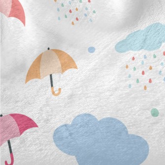 Rainbow Raindrop Umbrella Minky