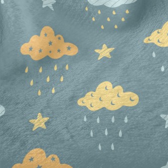 Stars Moon Dark Clouds Minky